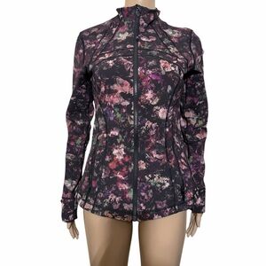 Lululemon Floral Print Full-Zip Jacket - Black/Purple
